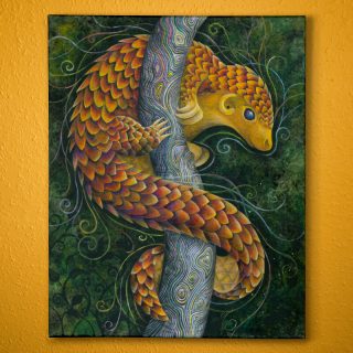 Pangolin painting - acrylic on canvas