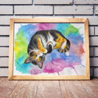 watercolour cat portrait
